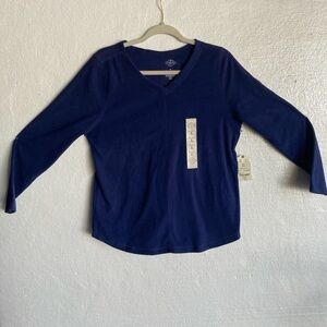 St. John's Bay Kids Long Sleeve Navy Tee